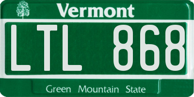 VT license plate LTL868