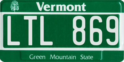 VT license plate LTL869