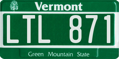 VT license plate LTL871