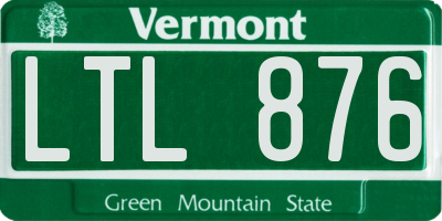 VT license plate LTL876