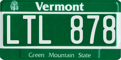 VT license plate LTL878
