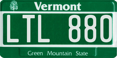 VT license plate LTL880