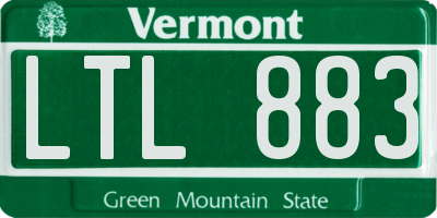 VT license plate LTL883