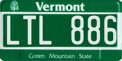 VT license plate LTL886