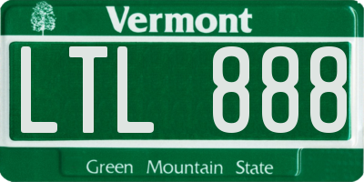 VT license plate LTL888