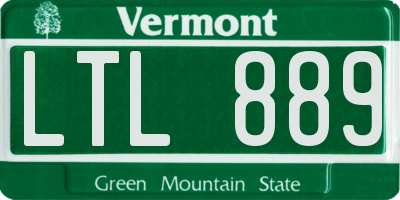 VT license plate LTL889