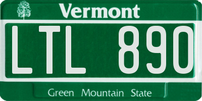 VT license plate LTL890