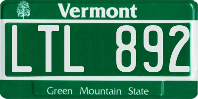 VT license plate LTL892