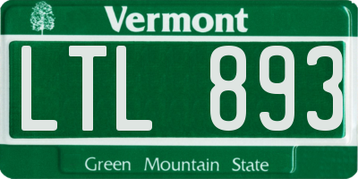 VT license plate LTL893