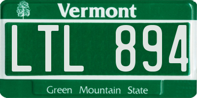 VT license plate LTL894