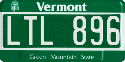 VT license plate LTL896