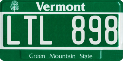 VT license plate LTL898
