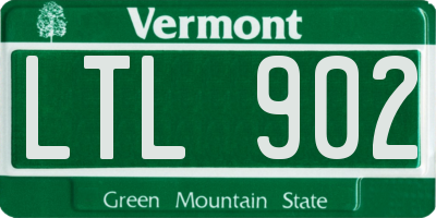 VT license plate LTL902