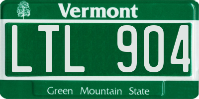 VT license plate LTL904