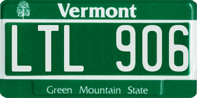 VT license plate LTL906