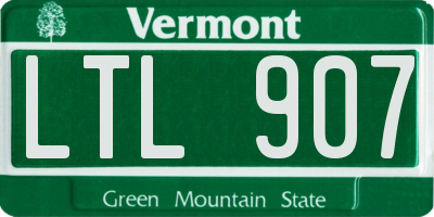 VT license plate LTL907