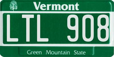 VT license plate LTL908