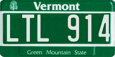 VT license plate LTL914