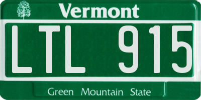 VT license plate LTL915