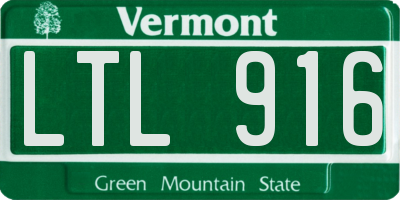 VT license plate LTL916