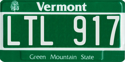 VT license plate LTL917