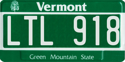 VT license plate LTL918