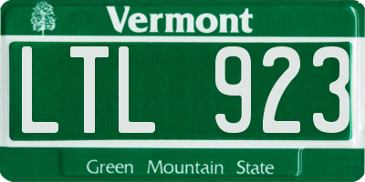 VT license plate LTL923
