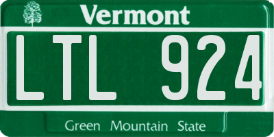 VT license plate LTL924