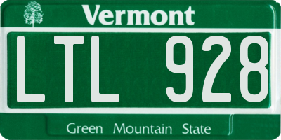 VT license plate LTL928