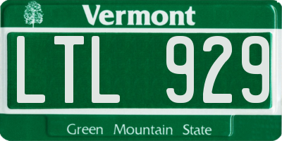 VT license plate LTL929
