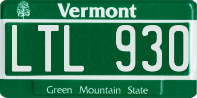 VT license plate LTL930