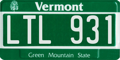 VT license plate LTL931