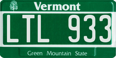 VT license plate LTL933