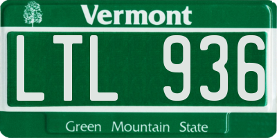 VT license plate LTL936
