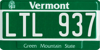 VT license plate LTL937