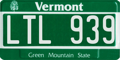 VT license plate LTL939