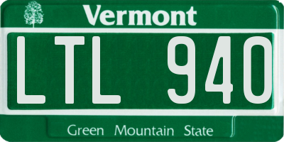 VT license plate LTL940