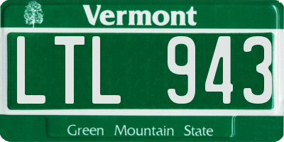 VT license plate LTL943