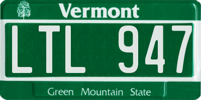VT license plate LTL947
