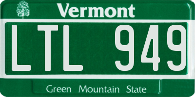 VT license plate LTL949