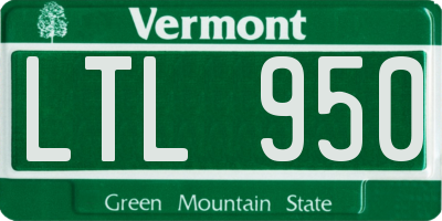 VT license plate LTL950