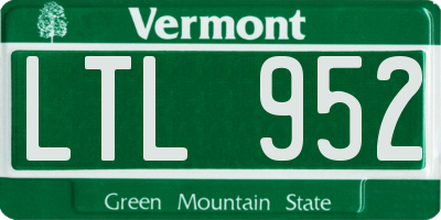 VT license plate LTL952