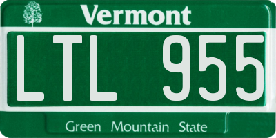 VT license plate LTL955
