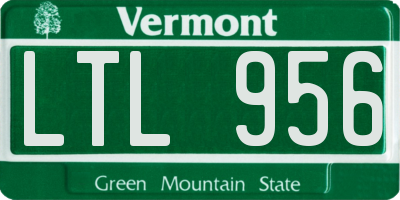 VT license plate LTL956