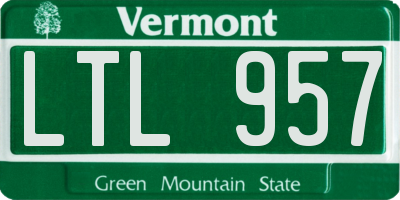 VT license plate LTL957