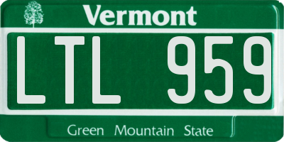 VT license plate LTL959