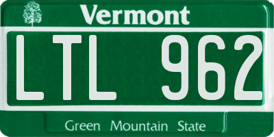 VT license plate LTL962
