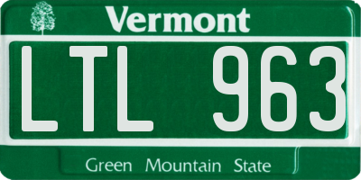 VT license plate LTL963