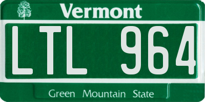 VT license plate LTL964