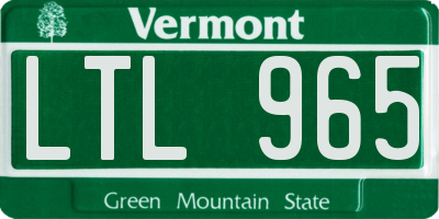 VT license plate LTL965